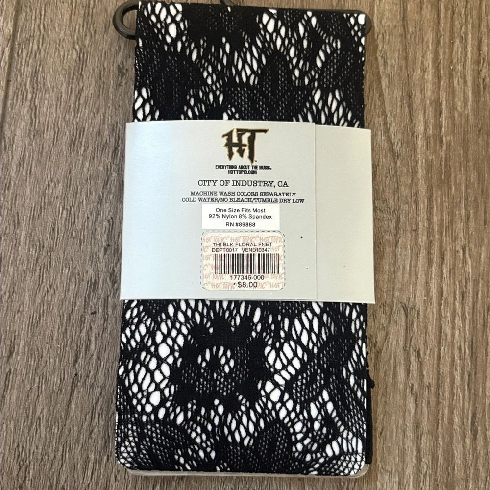 Vintage 90s Y2K Old Hot Topic Thigh High Floral Lace ThiHi Stockings Mall Goth